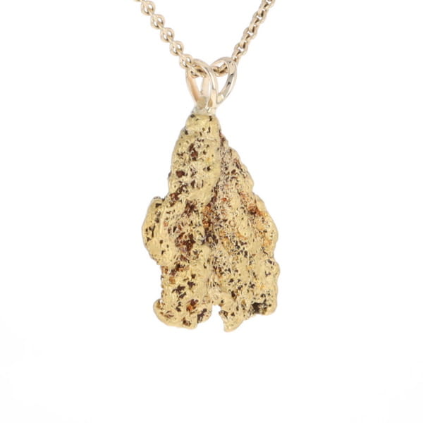 Gold Natural Nugget Flat Pendant
