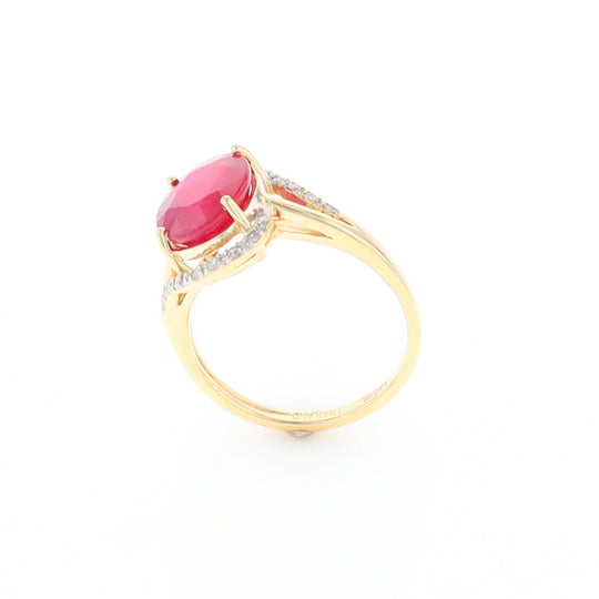 Ruby Bypass Ring with Diamond Accents