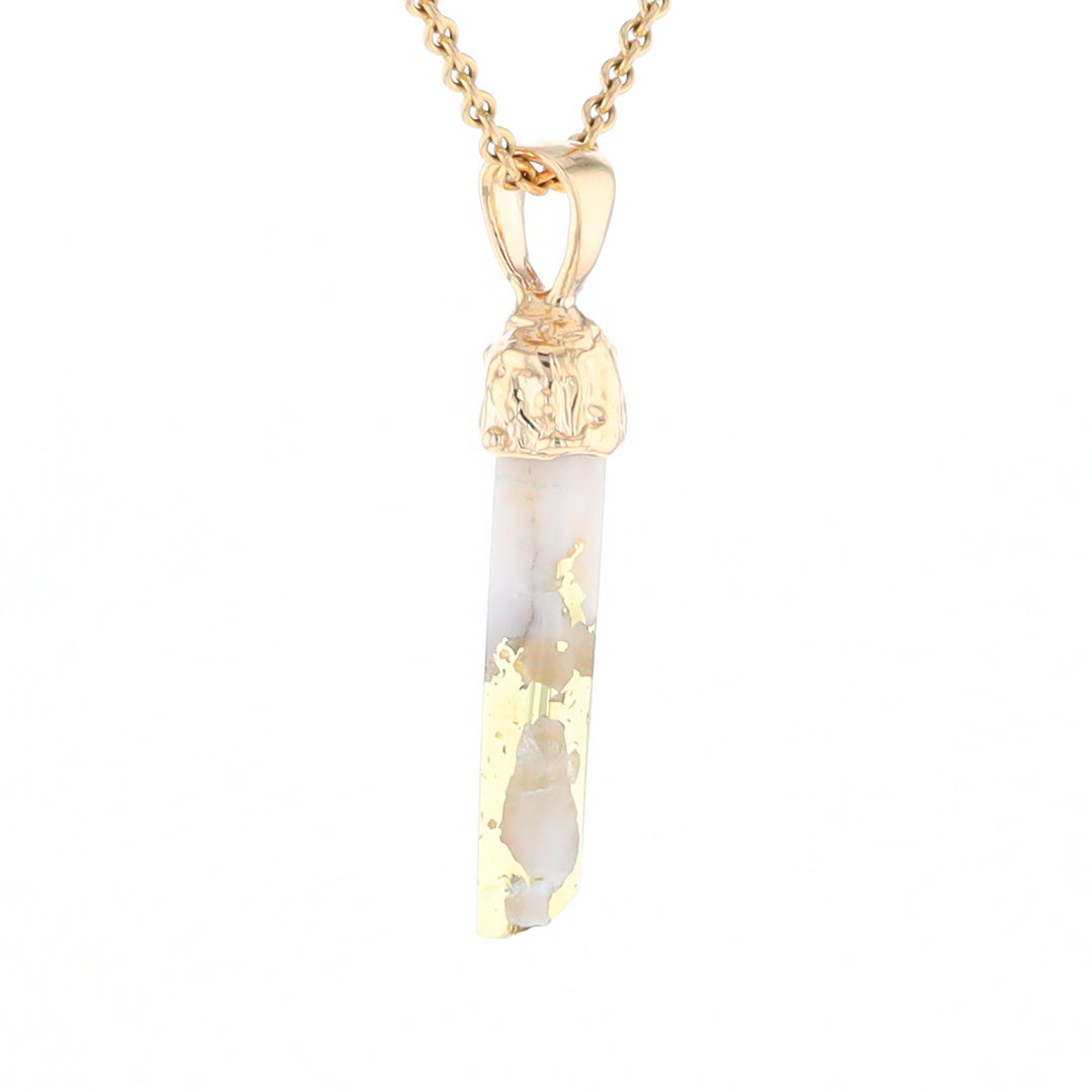 Gold Quartz Free Form Pendant