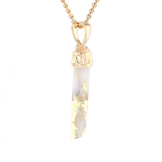 Gold Quartz Free Form Pendant