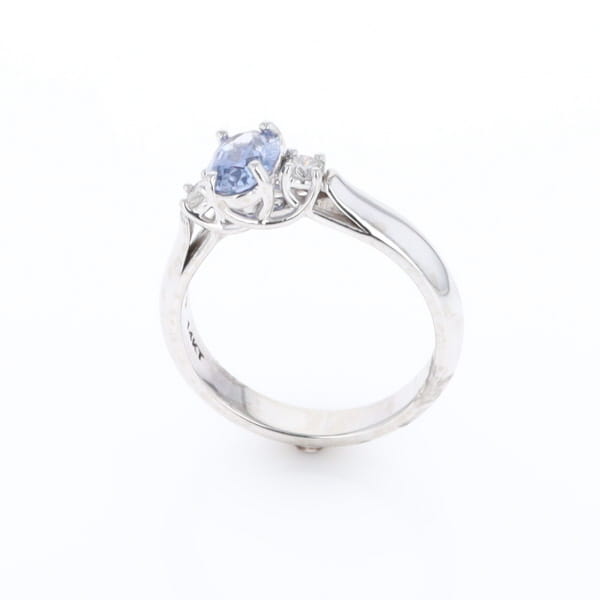Ceylon Sapphire Three-Stone Trellis Ring