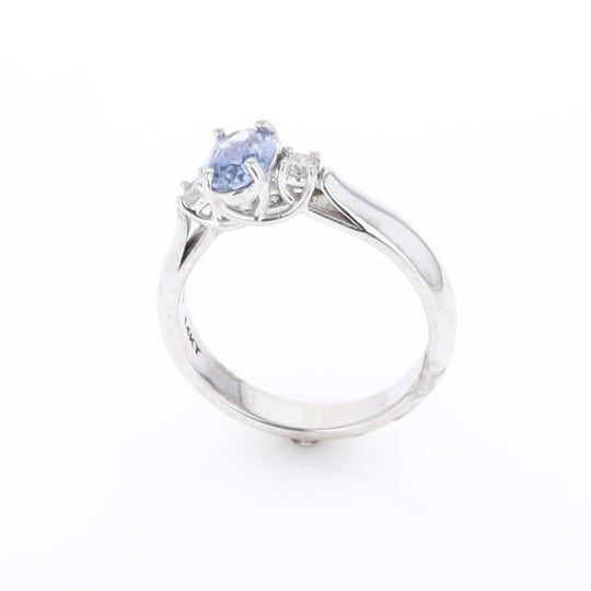 Ceylon Sapphire Three-Stone Trellis Ring