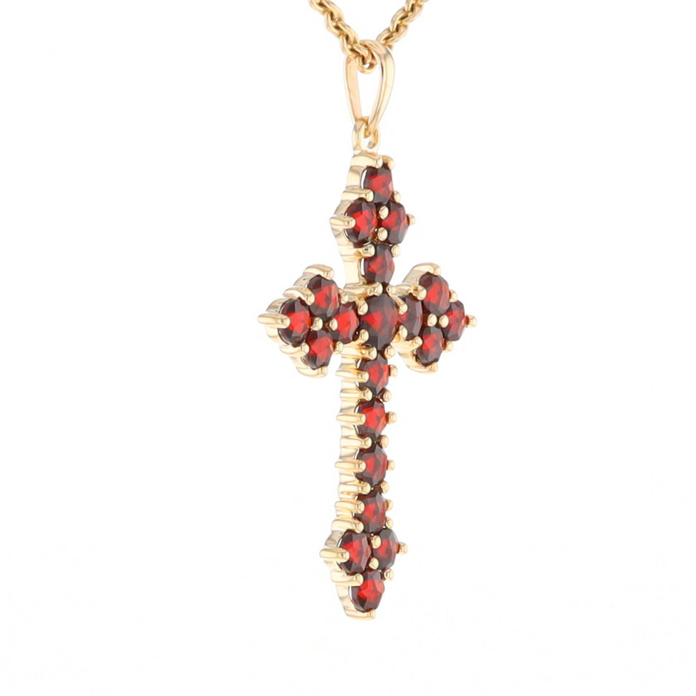 Vintage Garnet Cluster Cross