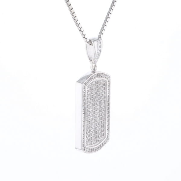 Cubic Zirconia Dog Tag Necklace