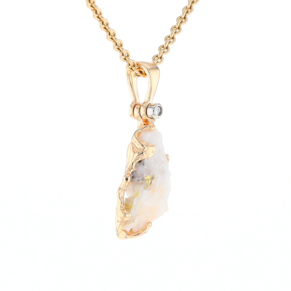 Rough Gold Quartz Freeform Pendant