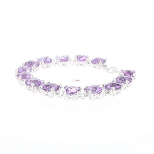 Amethyst Bracelet With Silver Filigree