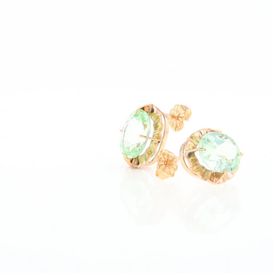 Vintage Green Glass Earrings