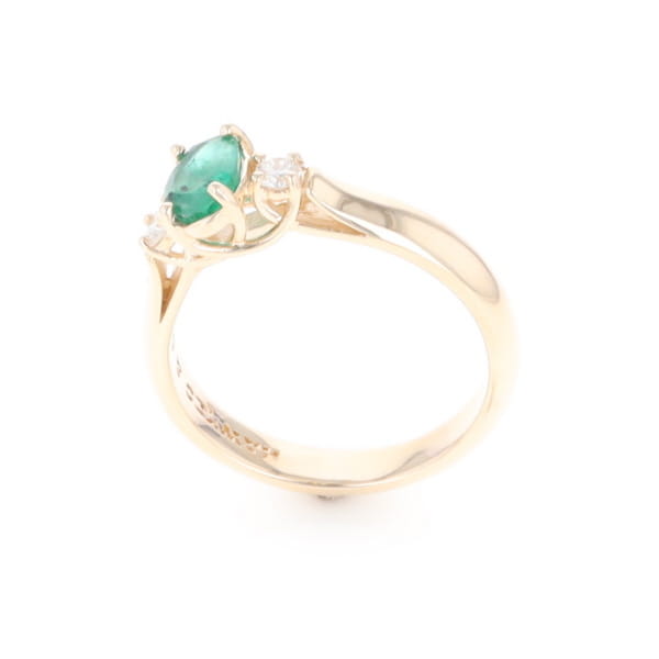 Emerald Three-Stone Trellis Ring