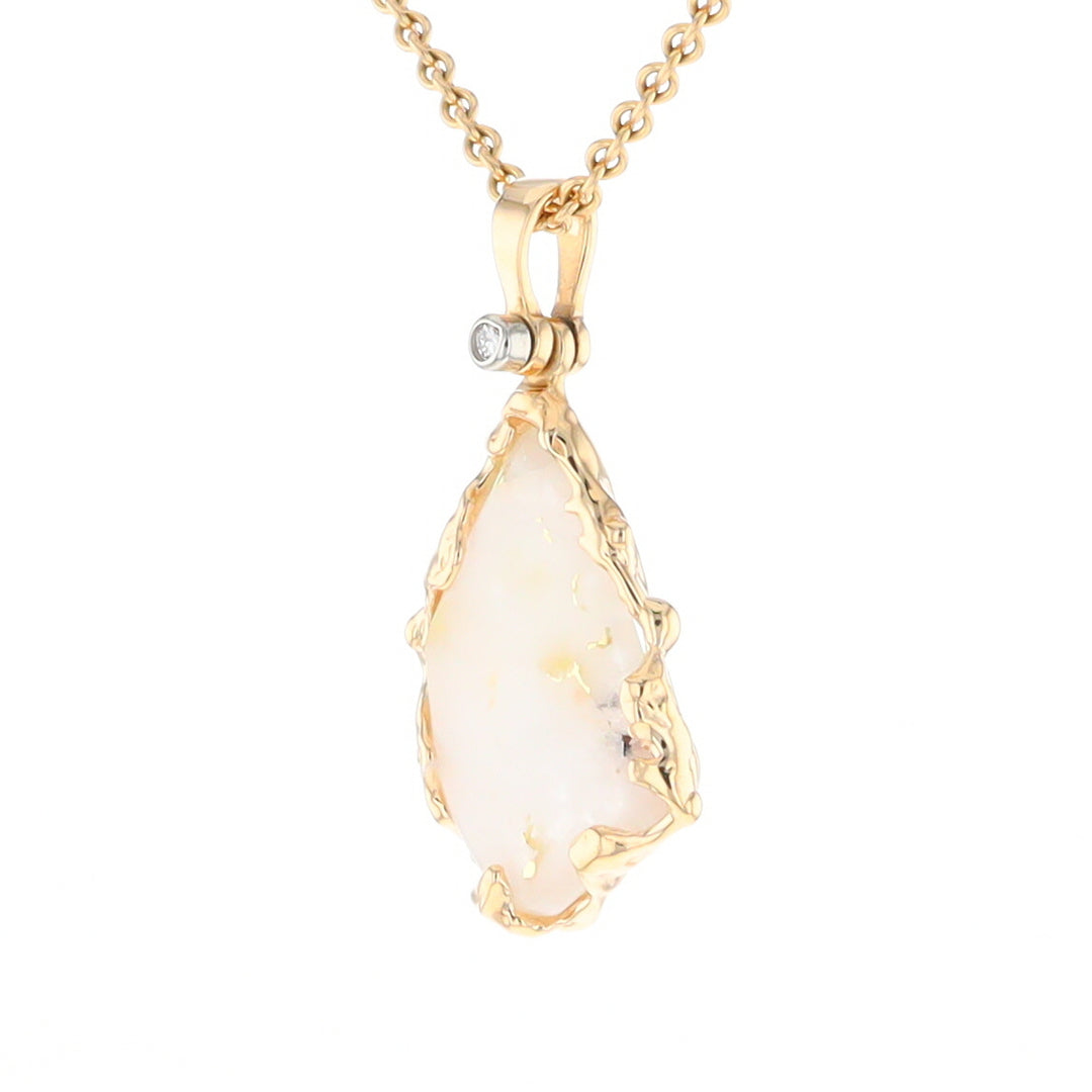 Gold Quartz Freeform Pendant  (G2)