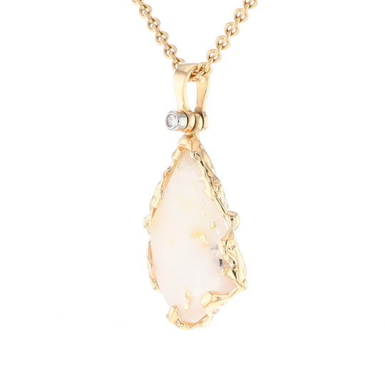 Gold Quartz Freeform Pendant  (G2)