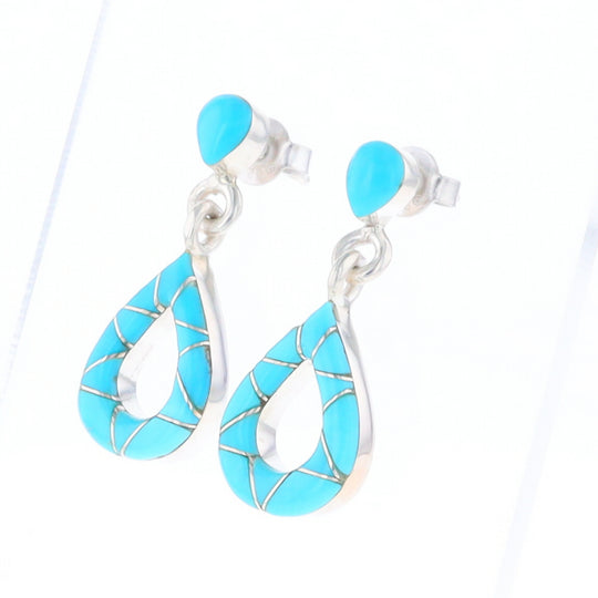 Native American Turquoise Teardrop Earrings