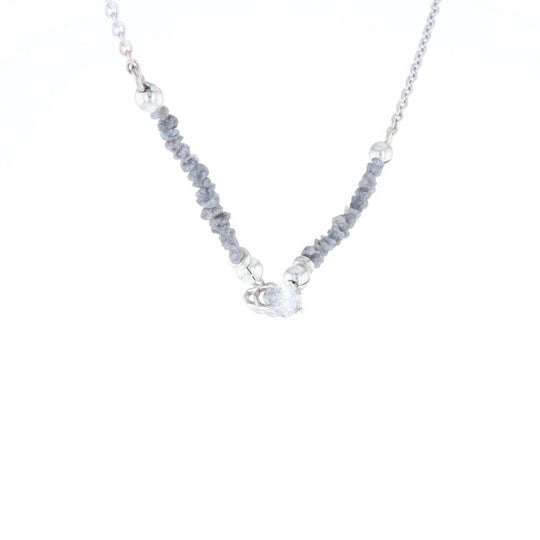 Marquise Diamond Necklace with Rough Diamond Beads