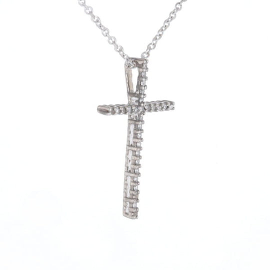 Thin Diamond Cross Necklace