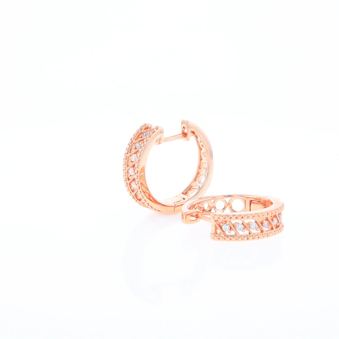 Rose Gold Diamond Hoop Earrings