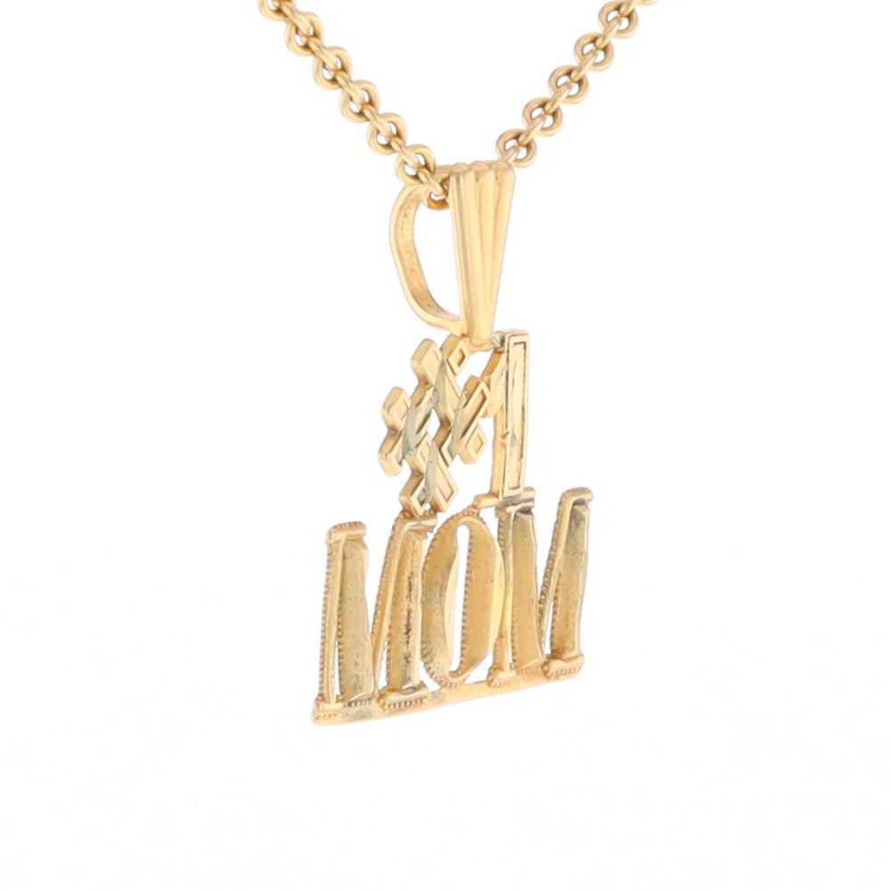 Yellow Gold #1 Mom Pendant