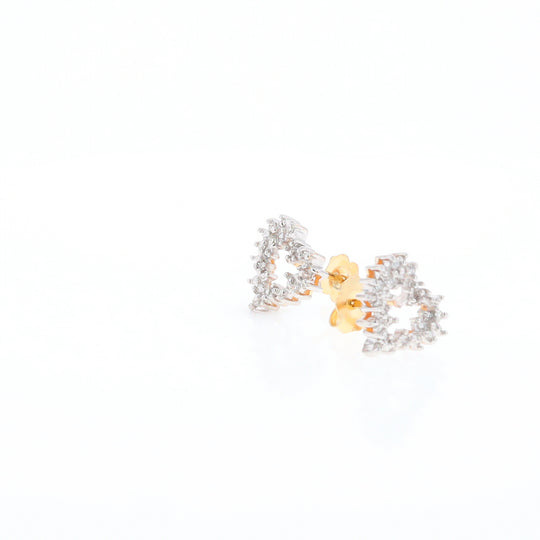 Diamond Heart Stud Earrings