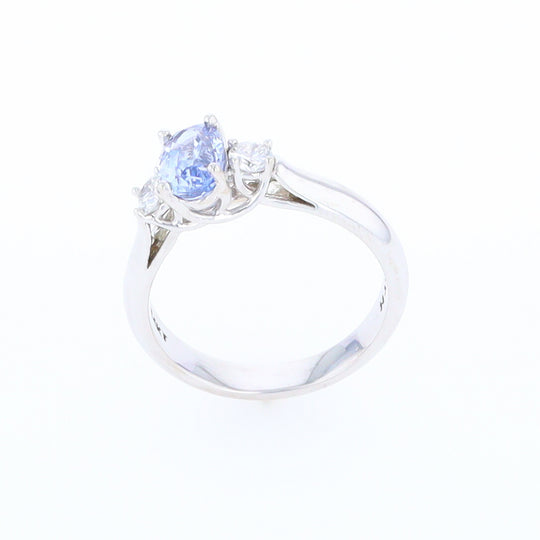 Ceylon Sapphire Three-Stone Trellis Ring