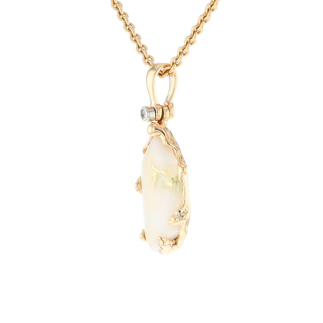 Gold Quartz Freeform Pendant  (G2)