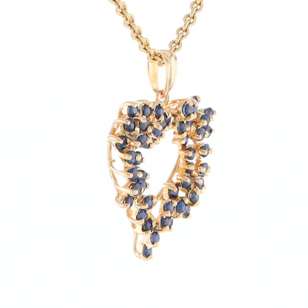 Bursting Sapphire Open Heart Pendant