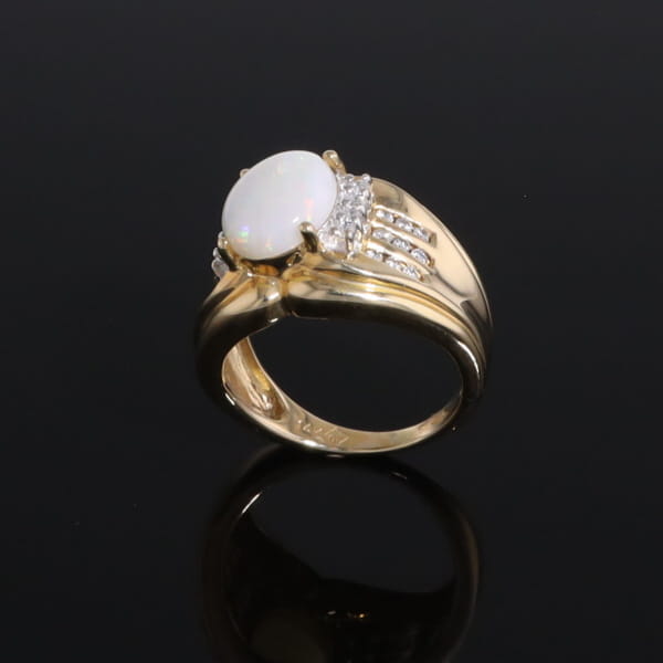 Opal Diamond Channels Ring