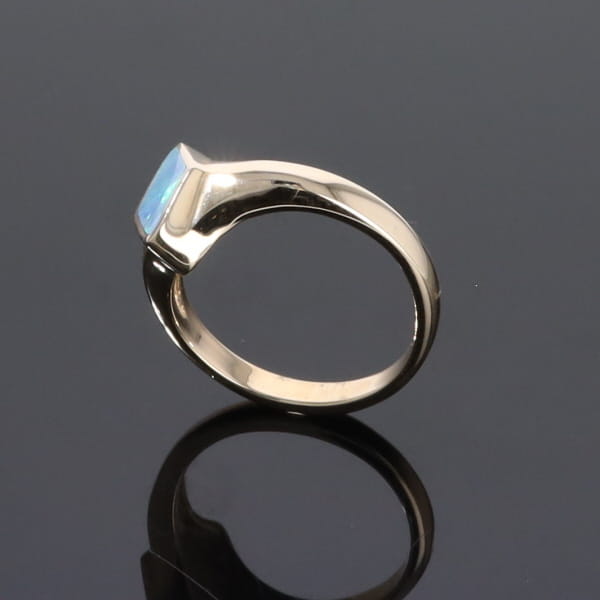 Opal Rings Diamond Shape Inlaid Design