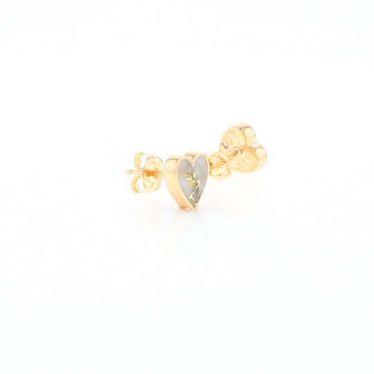 Gold Quartz Heart Stud Earrings - G2