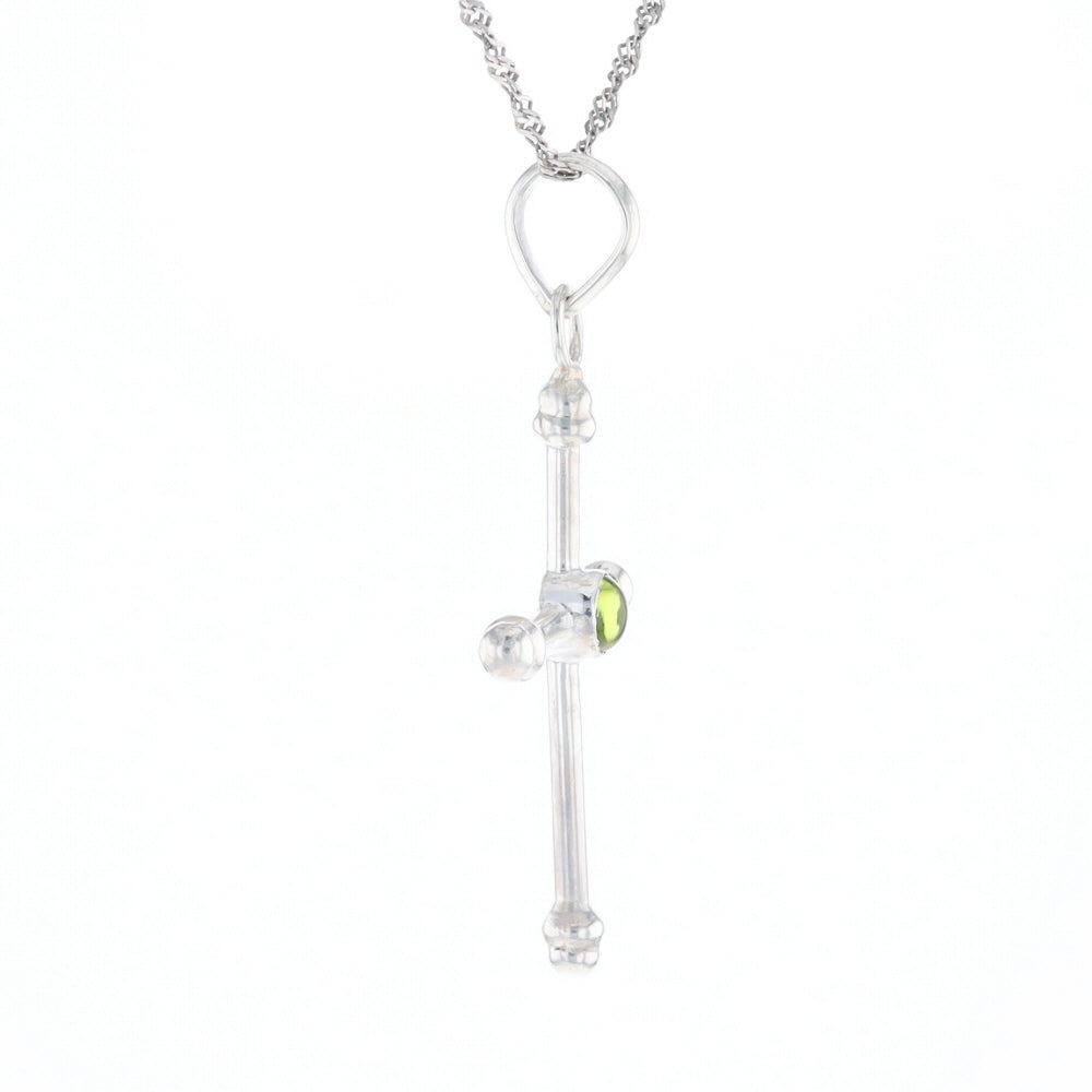 Silver Peridot Cross