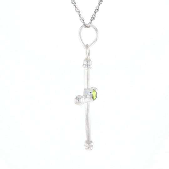 Silver Peridot Cross