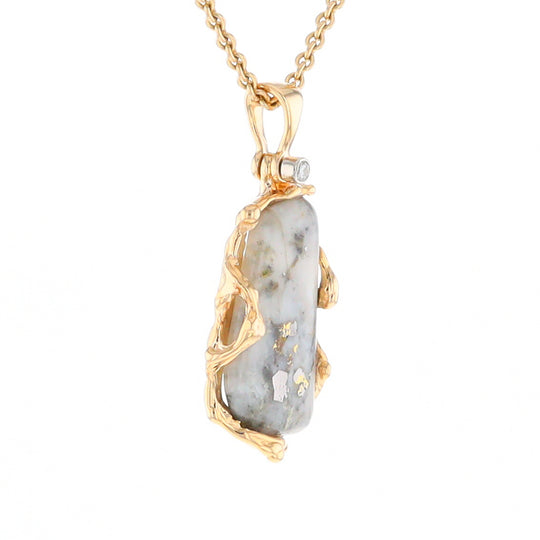 Free Form Gold Quartz Pendant