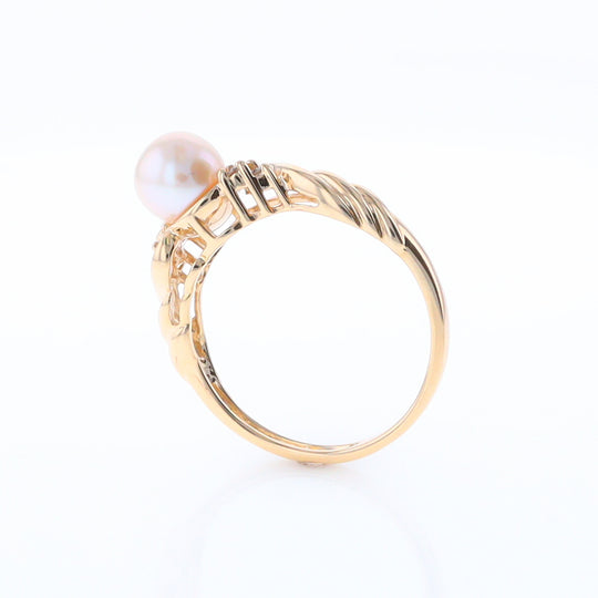 Pearl and Diamond Twist Ring