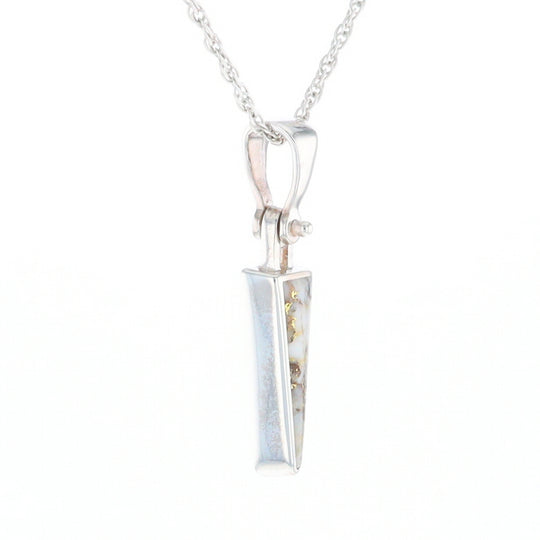 Gold Quartz Upside Down Triangle Pendant