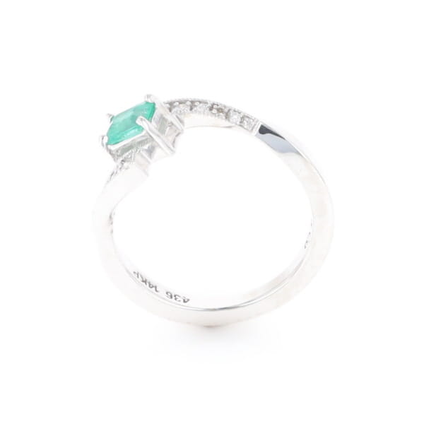 Emerald Twist Ring with Diamond Accents
