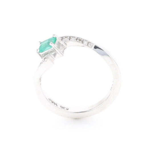 Emerald Twist Ring with Diamond Accents