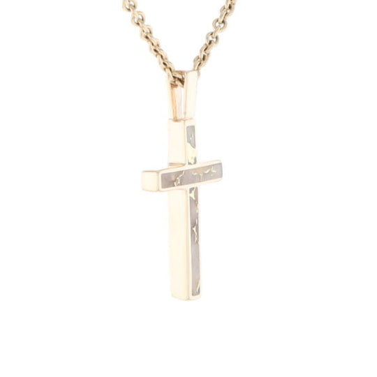 Three Section Gold Quartz Cross - G2