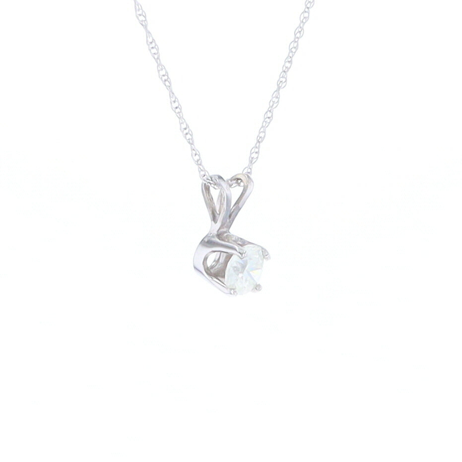 White Gold Solitaire Diamond Pendant