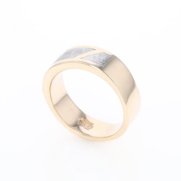 Meteorite Ring, 3 Section Inlaid Design