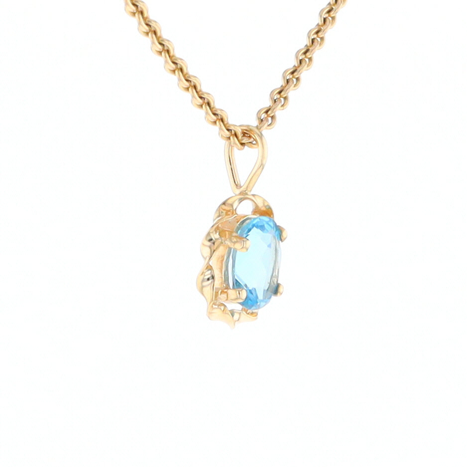 Blue Topaz Twisted Frame Pendant