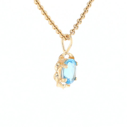 Blue Topaz Twisted Frame Pendant