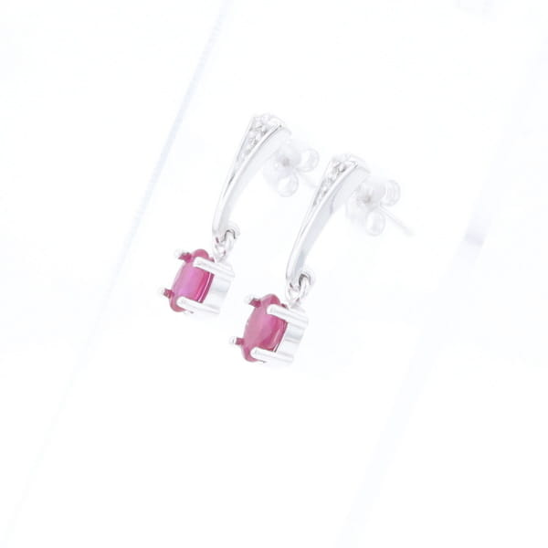 Oval Ruby Dangle Earrings