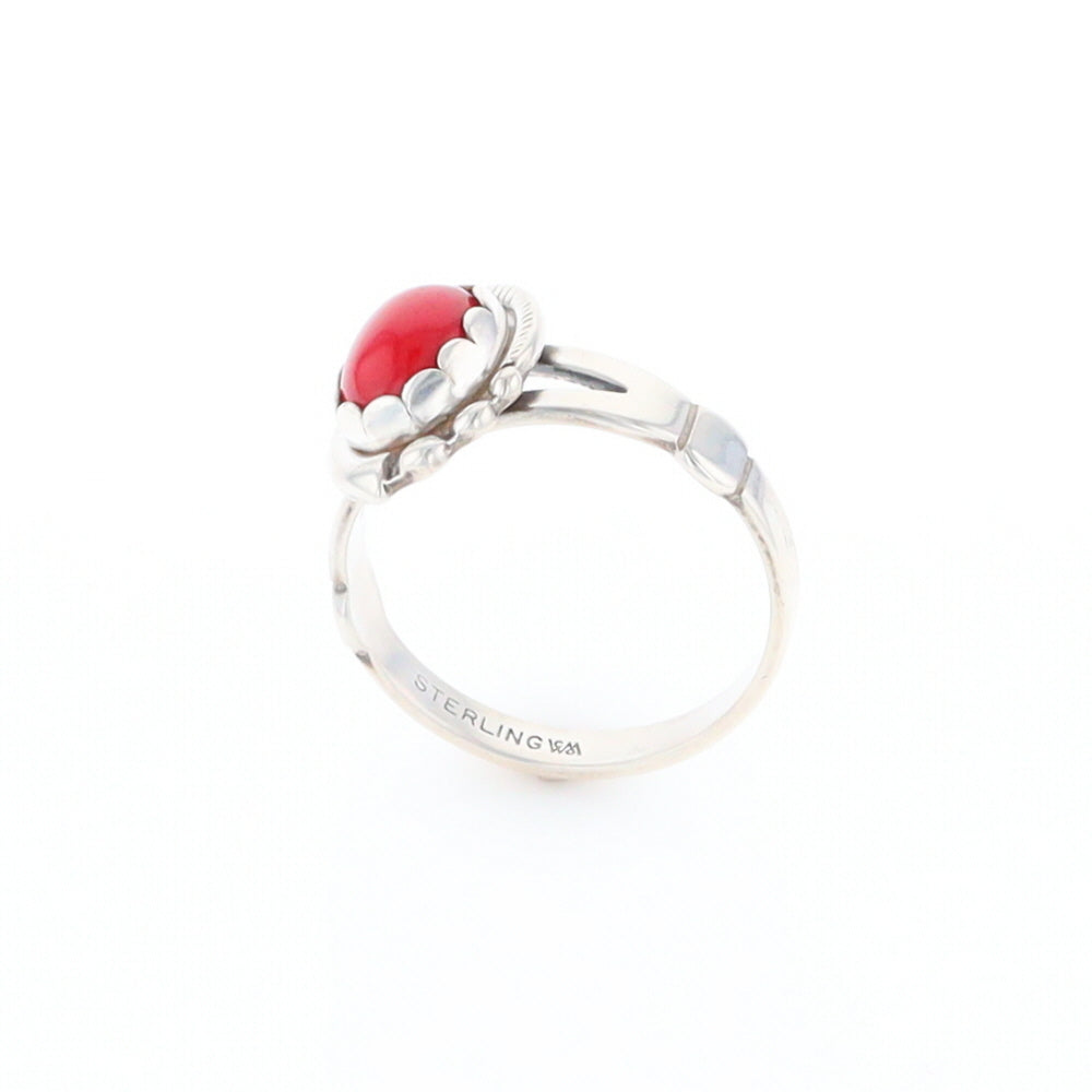 Native American Oval Coral Ring