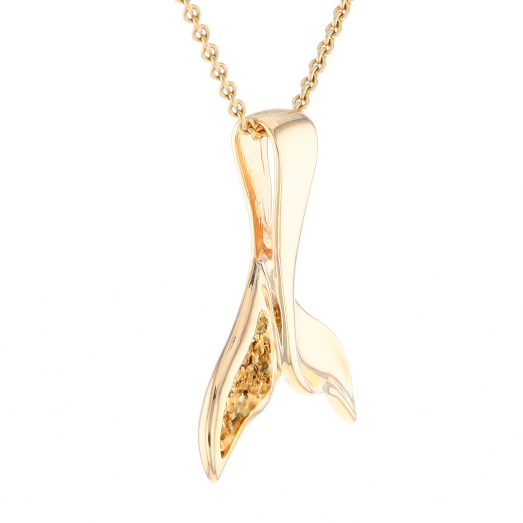 Whale Tail Necklaces Natural Nuggets Inlaid Sea Life Pendant