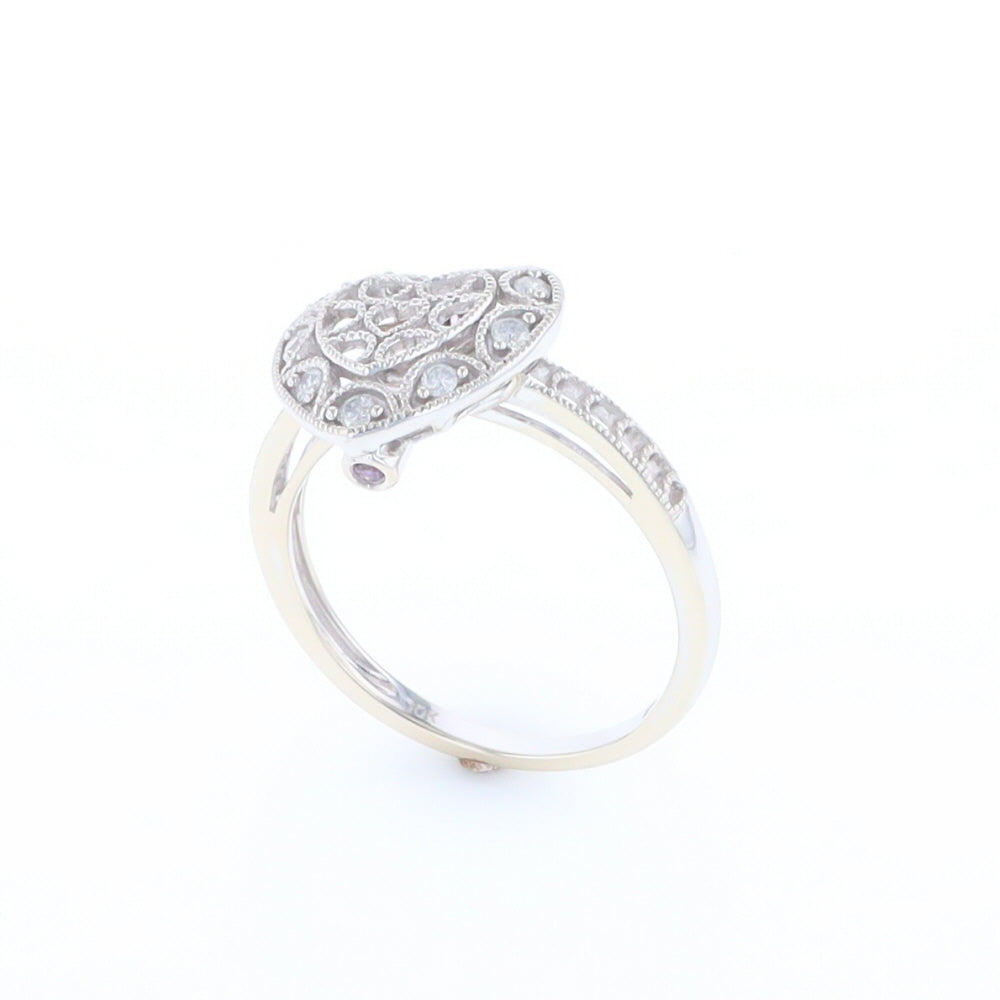 Open Heart Filigree Ring