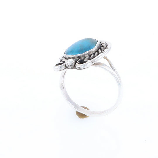 Native Turquoise Rope Design Ring