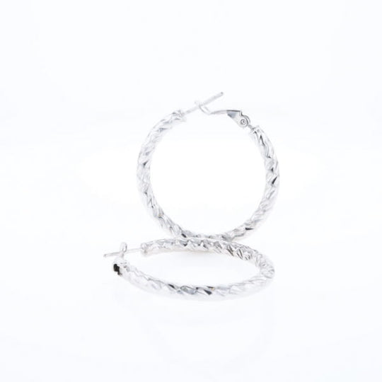 Diamond Cut Hoop Earrings