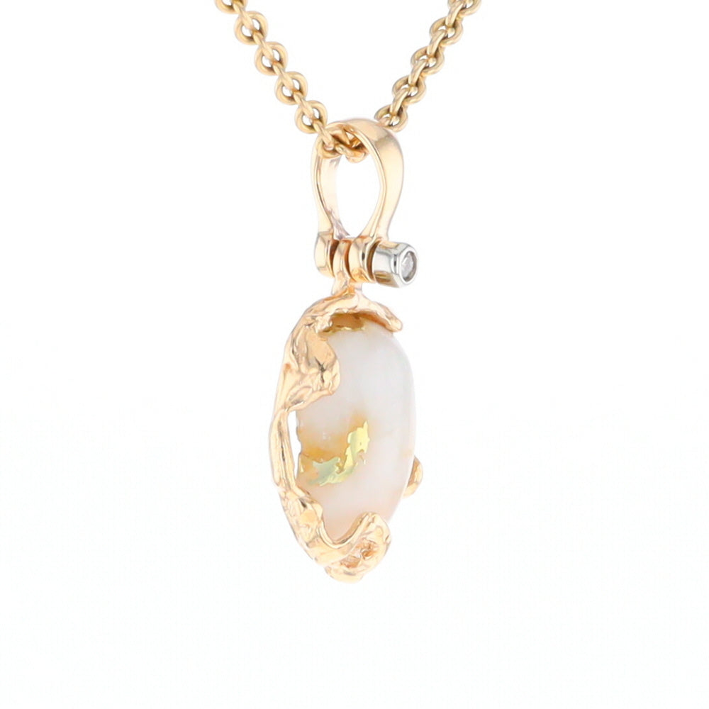 Gold Quartz Free Form Pendant