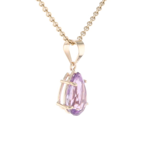 Pear Solitaire Amethyst Pendant