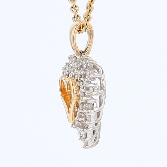 Yellow Gold Diamond Heart Pendant