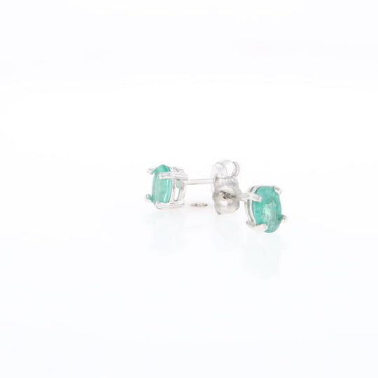 Oval Emerald Stud Earrings