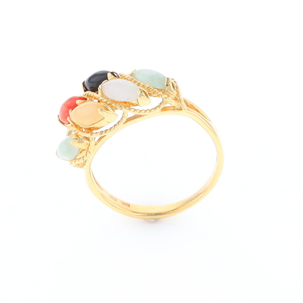Multi-Color Jadeite Ring