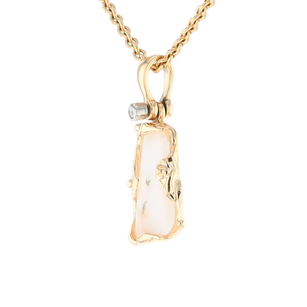 Gold Quartz Freeform Pendant